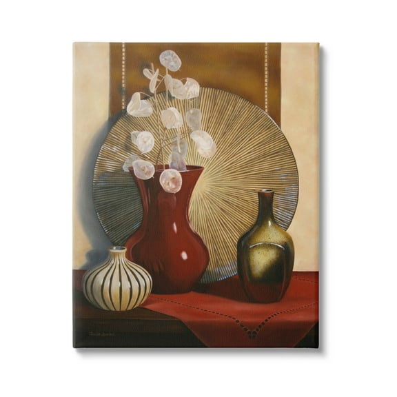 Stupell Industries Ornate Floral Vase Still Life Painting Gallery Wrapped Canvas Print Wall Art, Design by Cecile Baird