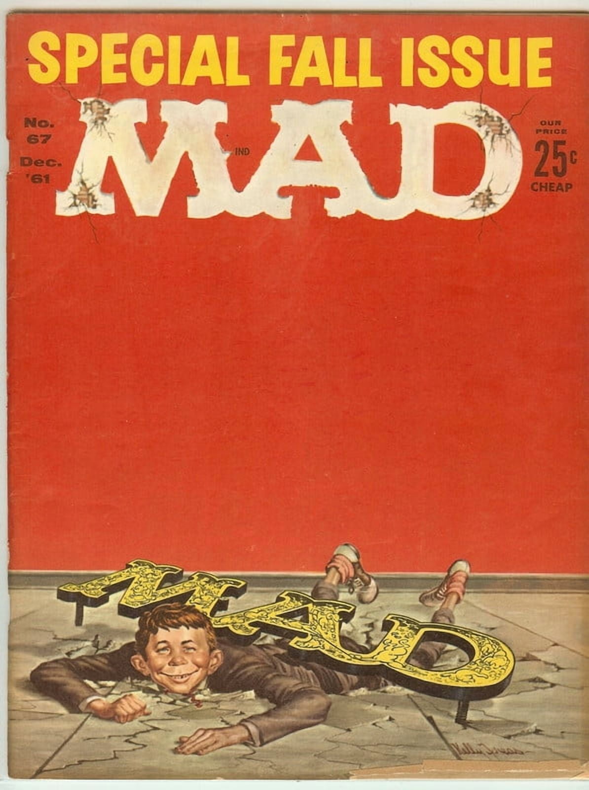 MAD Magazine Vintage Collectible #67 Dec 1967 Very Good Plus (VG+)