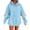 Light Blue, variant on XIAONU Womens Hoodies Halloween Ghost Letter Print Drawstring Hooded Sweatshirt Long Sleeve Pocket Pullover Hoodie