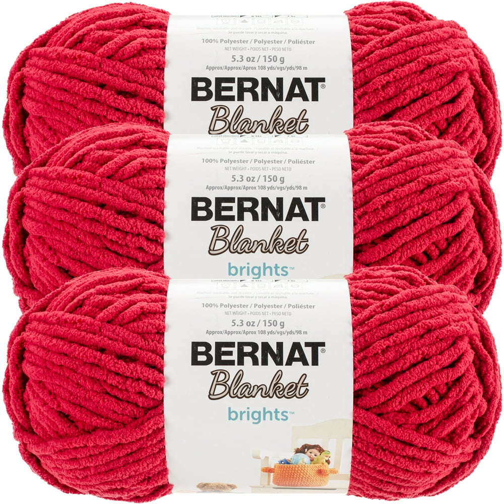 Bernat Blanket Brights YarnRace Car Red, Multipack Of 3