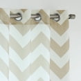 thumbnail image 4 of Quality Home Closeout Oxford Basketweave Chevron Print Curtains - Beige – 52" W x 96" L - (Set of 2 Panels), 4 of 4