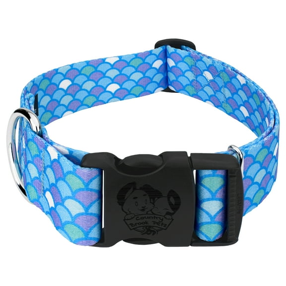 Country Brook Petz® 1 1/2 inch Deluxe Mermaid Scales Dog Collar, Extra Large