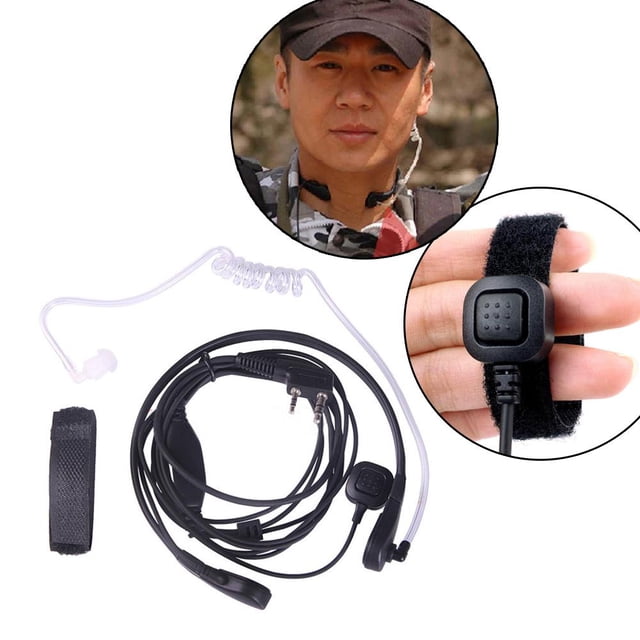 Auricular de tubo acústico oculto con micrófono de garganta PTT de 2 pines para Baofeng UV-5R Likrtyny Componentes de la computadora