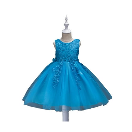 

LAPA Children Girls Lace Sleeves Night Dress Elegant Solid Ball Gown