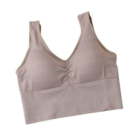 

Jerdar Sports Bra for Women Breathable Padded Support Wire Free Underwear OnePiece Bra Everyday Underwear Rose Gold One Size