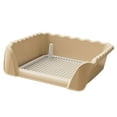 thumbnail image 4 of TOOYFUL Dog Toilet with Removable Post Compact Pet Litter Pan Portable Easily Clean Potty Trainer Training Potty Tray for Rabbit Indoor Puppy Coffee, 4 of 10