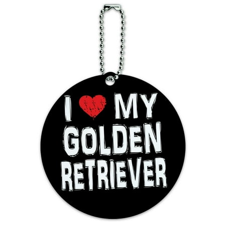 Graphics and More I Love My Golden Retriever Stylish Round ID Card Luggage