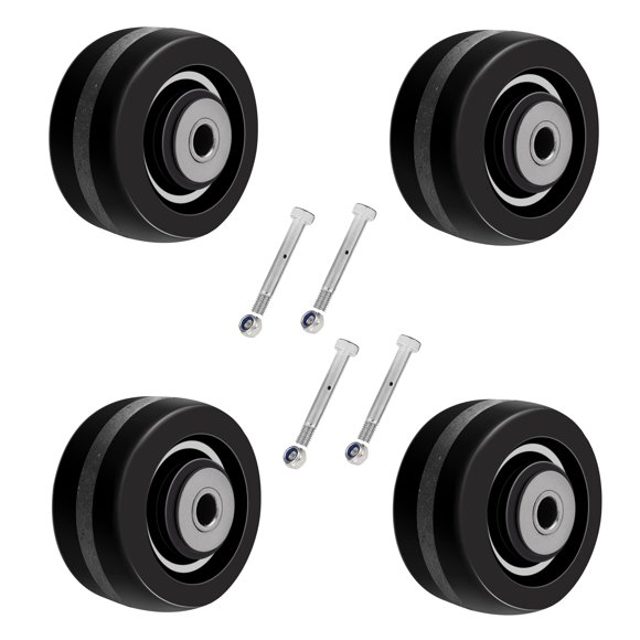 SY America Roue Phénolique 4 Pouces"x2" Largeur 4 Pack avec Roulement à Roulettes et Bague en Acier Diamètre d'Axe 1/2 Pouces" Roulettes Capacité Totale 3600 lbs (4 Pouces Lot de 4)