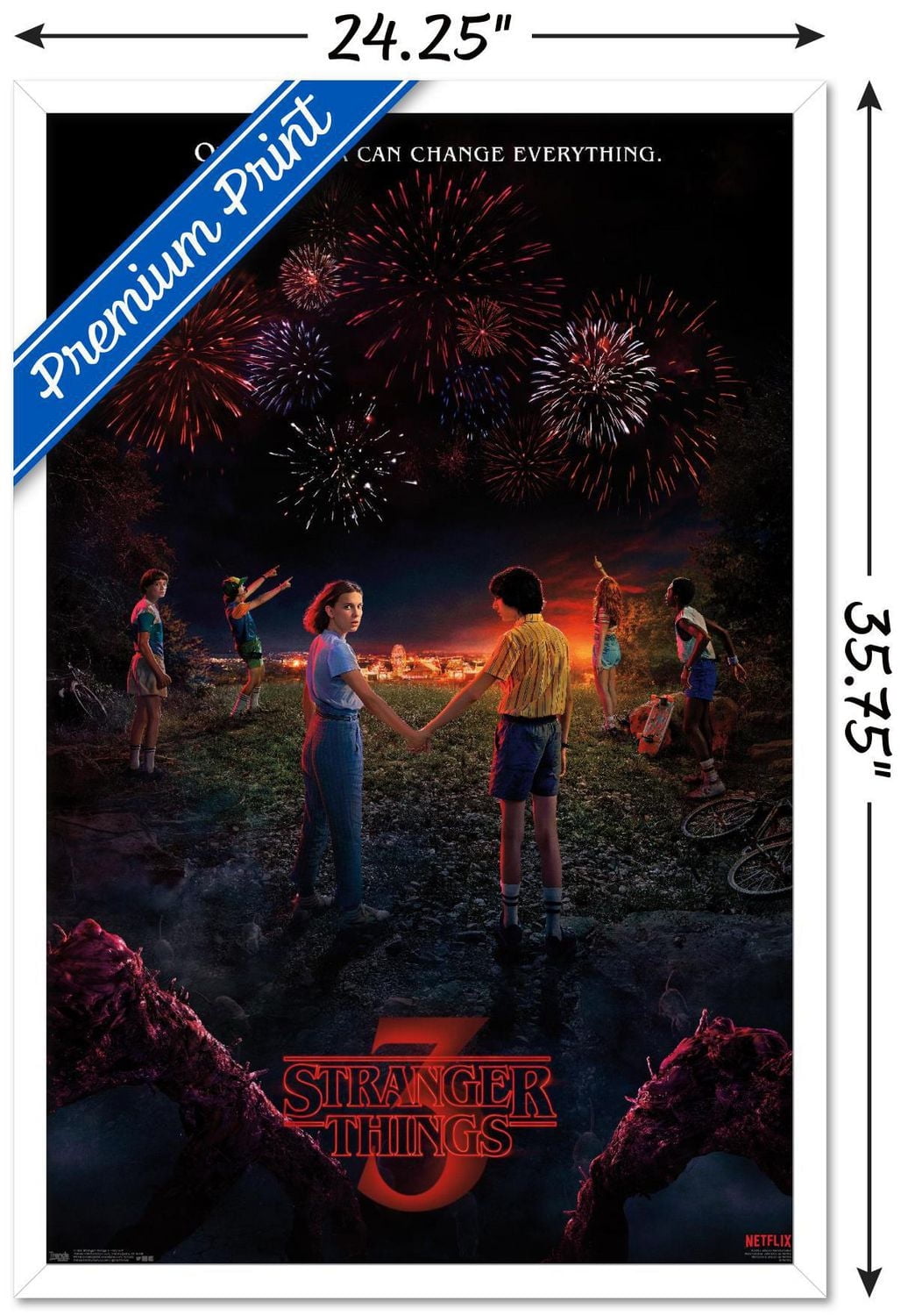 Netflix Stranger Things: Season 3 - Key Art Wall Poster, 22.375" x 34" Framed
