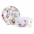 thumbnail image 3 of STP GOODS Dream Garden Bone China Tea Cup and Saucer Set for 1 in Gift Box 10.14 fl oz (300 ml) Kitchen Teacup Floral Porcelain Tea and Coffee Cup, White and Pink, 3 of 14