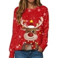thumbnail image 4 of UngA Christmas Sweatshirt for Women Graphic Sweatshirt Vintage Xmas Long Sleeve Shirt Pullover Tops Sweatshirts Women (Red,XXL), 4 of 5