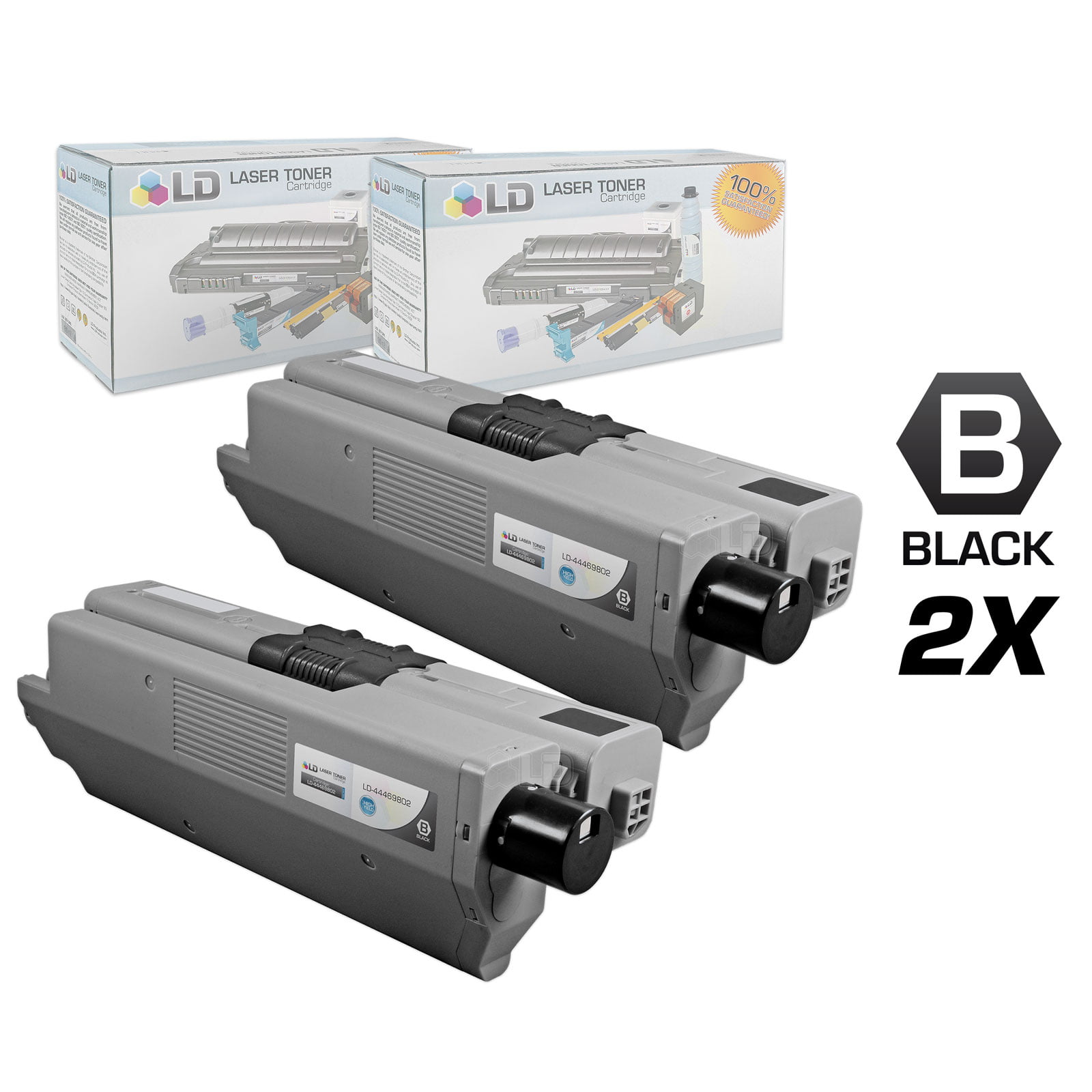 Compatible Replacements for Okidata Type C17 Set of 2 High Yie Laser Toner Cartridges: 2 44469802 Black for us in Oki C530dn, C531dn, MC561, MC562w, MC890, MC950, and MC950 MFP s - Walmart.com