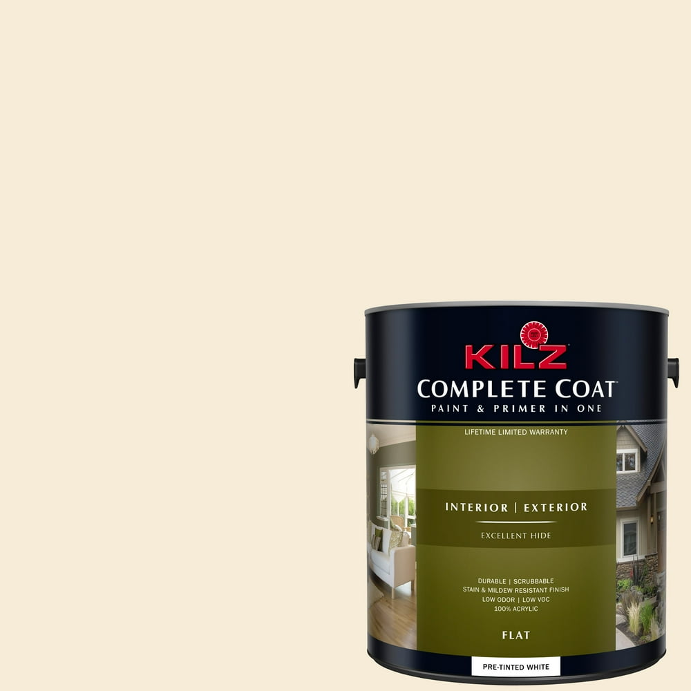 Country White, KILZ Complete Coat Interior/Exterior Paint & Primer in