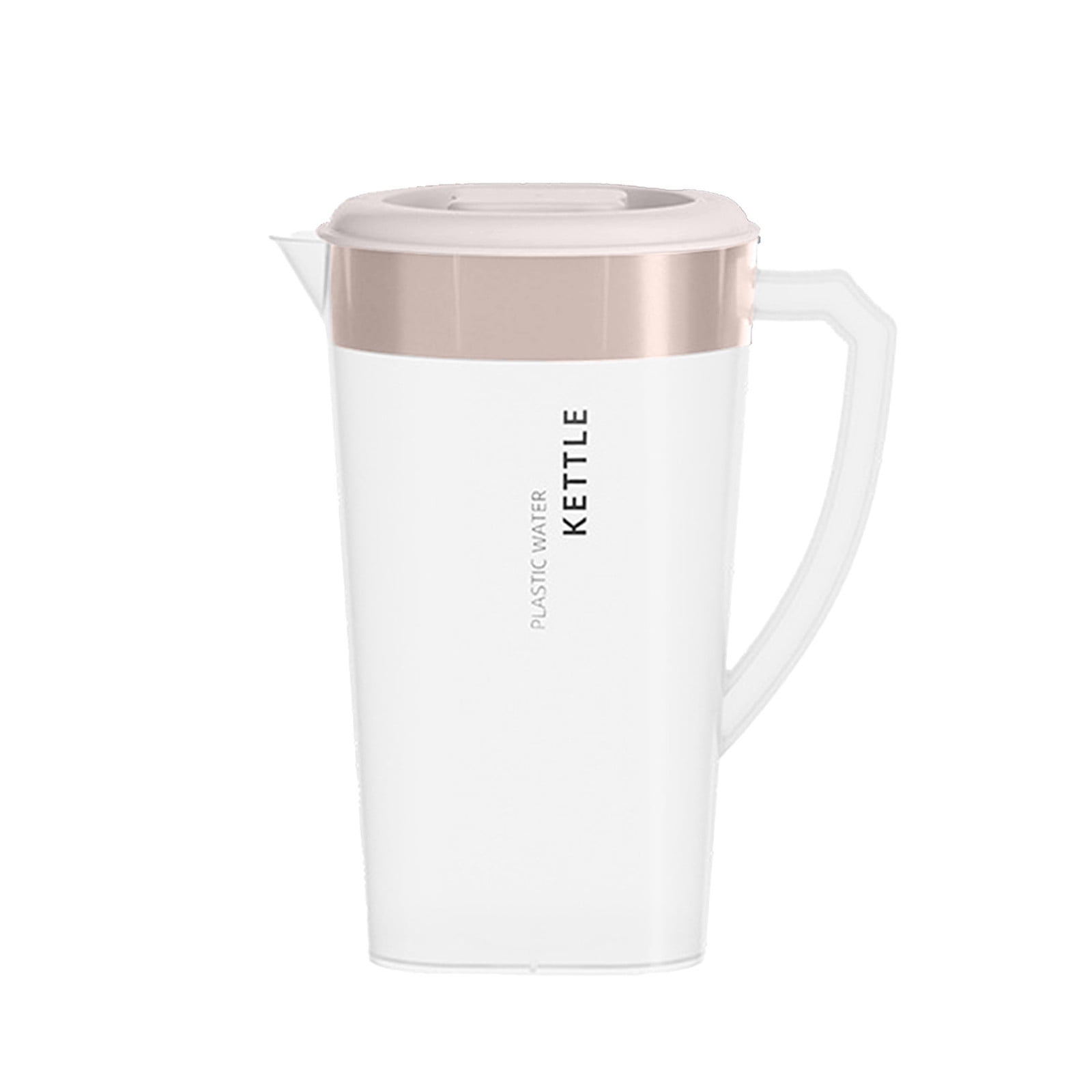 Fridge Door Water Jug with Handle BPA Free Plastic Pitcher with Flip Top Lid Perfect for Making Lemonade, Milk, Teas and Juices, 2 L, Clear
