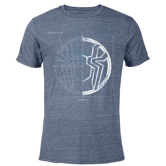 Marvel Spider-Man: No Way Home Spider Icon Blueprint - Short Sleeve Blended T-Shirt for Adults – Customized-Navy Heather