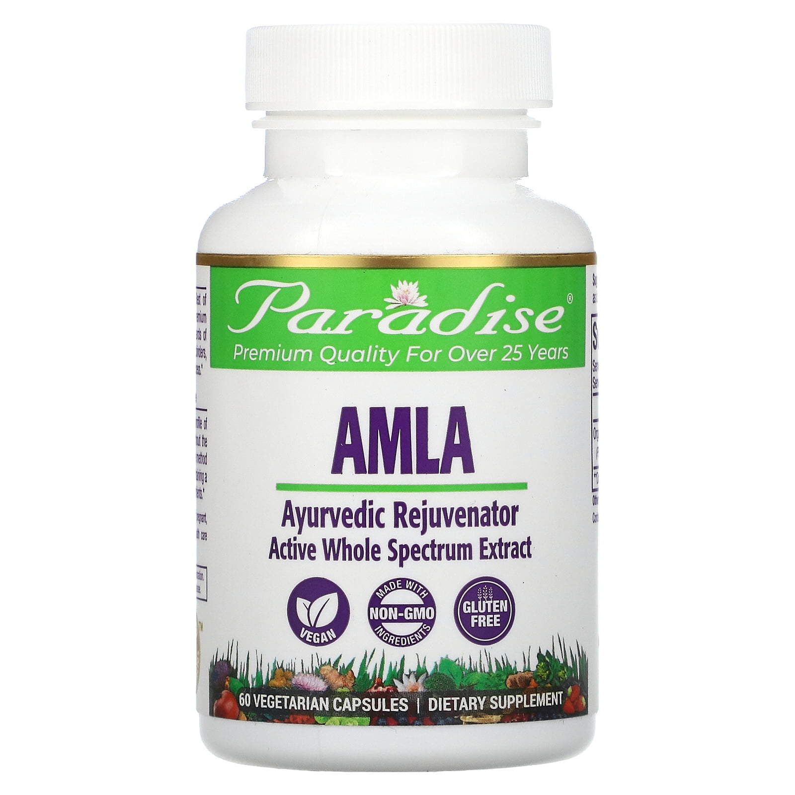 Paradise Herbs - Organic Amla Food Nutrient Vitamin C - 60 Vegetarian Capsules