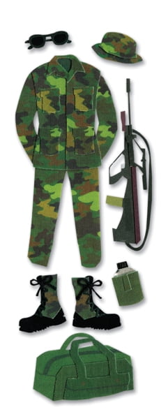 Jolee's Boutique Dimensional Stickers-Army