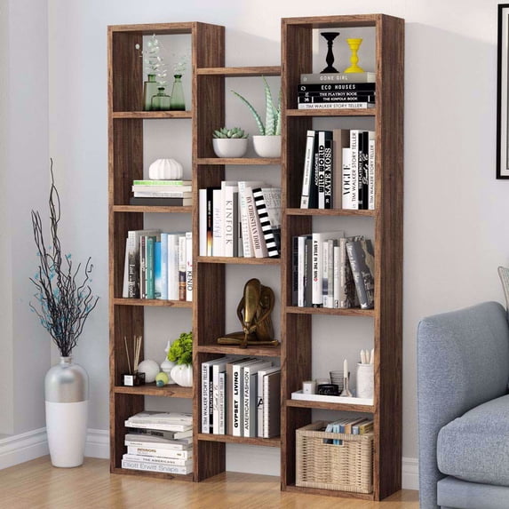 Tribesigns Modern Bookcase, 5-Shelf Storage Organizer Bookshelf with 14-Cube Display Book Shelf for Home Office, Living Room and Bedroom