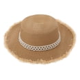 thumbnail image 1 of 56-58 cm circunferencia del sombrero sombrero para el sol de las mujeres protector solar salida de verano vacaciones sombrero de paja perla sombrero de ala grande, 1 of 5