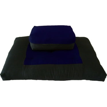 Meditation Zafu And Zabuton Set Cushions Exercise Yoga Mats Rectangle Navy  Blue