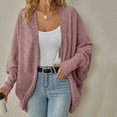 thumbnail image 2 of HAPIMO Women's Open Front Fall Loose Knitted Jackets Fashion Solid Color Coat Batwing Sleeve Outwear Winter Outfits Casual Sweaters Cardigans Pink M, 2 of 3