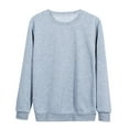 thumbnail image 4 of YEJIMAN Long Sleeve T-shirt, Gray Shirt Women, Fashion Casual Women's Warm Sweatshirt Long Sleeve O Neck 2024 Autumn and Winter New Women's Sweatshirt Top, Big & Tall, 4 of 9