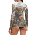 thumbnail image 5 of joogoo Womens UPF 50+ Sun Shirts Highland Cow Long Sleeve UV Protection Rash Guard Tops M, 5 of 7