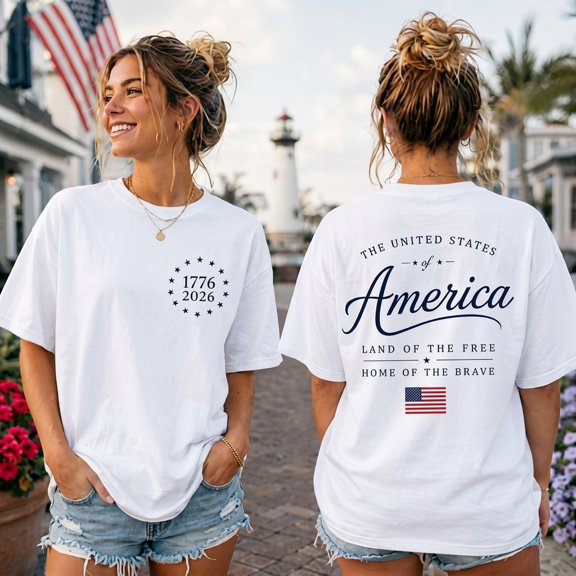 1776 Patriotic Graphic Tee, 250th Anniversary Tee, America Front Back Shirt, USA Flag T Shirt, Fourth of July Shirt