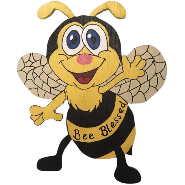 Inteprter Madera abeja bendita jardín lindo estilo colorido colgante abejas día decoración signo para pared ventana puerta Decoración del hogar