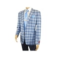 thumbnail image 5 of Men Sport Coat by Berlusconi Turkey Italian Wool Super 180's #671-07 Blue Plaid, 5 of 6