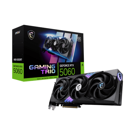 MSI GeForce RTX 5060 8G GAMING TRIO OC Graphics Card, 8GB GDDR7, DPx3, HDMIx1, DLSS 4