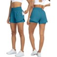 thumbnail image 2 of Womens High Waist Running Shorts Athletic Workout Quick Dry Shorts for Women with Pockets Gym Yoga White Summer Shorts, 2 of 6