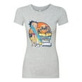thumbnail image 2 of Wild Bobby Betty Boop Endless Summer Beach the Dog Betty Boop Womens Slim Fit Junior Tee, Heather Grey, XX-Large, 2 of 5