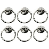 6pcs Metal Cabinet Handle Ring Kitchen Cabinet Bar Knobs and Closet Door Drawer Handles Silver