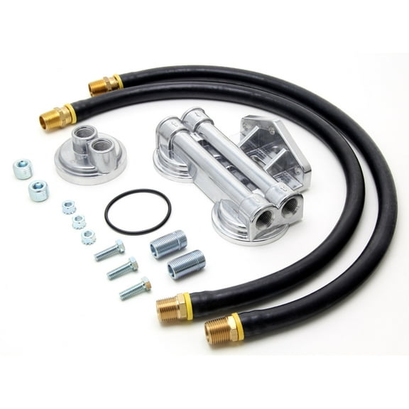 Trans-Dapt 1220 TDP1220 OIL FLTR RELO KIT DUAL BOP Fits select: 2002-2006 CADILLAC ESCALADE, 2004-2005 CADILLAC CTS