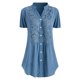 thumbnail image 1 of Pntutb Moda Mujer Casual Tallas grandes Encaje Sólido Manga corta Cuello en V Camisa Blusa tops Pntutb Pntutb-3038, 1 of 3