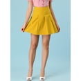 thumbnail image 5 of MODA NOVA Junior's Causal High Waist Pleated A-Line Mini Skirt Yellow 5, 5 of 6