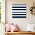 thumbnail image 5 of Canvas Wall Art Dark Blue Canvas Art Print and Grey Stripe Abstract Geometric Stripes Pictures Wall Decor for Living Room Bedroom Artwork Decorations Stretched Framed Ready to Hang 10"x10", 5 of 9
