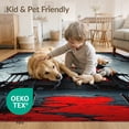 thumbnail image 4 of ODIKA 6'x9' Washable Area Rug Halloween Haunted Horror Eerie Spooky Gothic Border Mansion Bats for Dining Room, Under Table, Office Décor, Non-Slip Chair-Friendly, 4 of 7