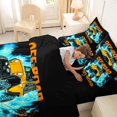 thumbnail image 4 of Castle Fairy Neon Off-Road Truck Twin Bedding Sets 7-Piece for Teens, Lightning Burst Print Bedding Comforter Set for Bedroom, Orange Blue,Black Reversible, 4 of 7