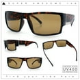 thumbnail image 2 of Mens Glass Lens Narrow Rectangle Plastic Sporty Squared Sunglasses Tortoise - Brown, 2 of 8