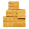 thumbnail image 2 of Superior Venice Ribbed Textured Border Zero Twist 8 Piece Towel Set, Gold, 2 of 10