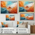 thumbnail image 4 of Designart "Teal Orange Bold Abstract Flow composition I" Abstract Collages Floater Framed Canvas Wall Art, 4 of 7