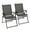 gray, variant on Set of 4 Outdoor Folding Chairs, Portable Patio Dining Chairs with Armrests & High Back, Sturdy Steel Frame for Garden, Lawn, Poolside, Camping (Gray)