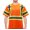 Orange, variant on Men's Mesh Class 2 Type R Safety High Visibility Reflective Neon Work Shirt (Yellow, S)