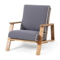 thumbnail image 3 of Reyna Outdoor Acacia Wood 4 Seater Chat Set with Cushions, Teak, Dark Gray, 3 of 12