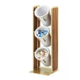 thumbnail image 2 of Cal Mil 3715-49 Mid-Century 3 Compartment Vertical Wooden Organizer with Chrome Accents - 6.5 x 6.5 x 19.5 in., 2 of 2