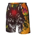 thumbnail image 4 of Susaid Wolf With Wildflowers Print Men's Swim Trunks Hawaiian Bathing Mesh Lining Suit Swimsuits Beach Shorts with Pockets-Small, 4 of 6