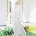 thumbnail image 1 of WILLBEST Robe en Soie Noire pour Femmes Robe Malaisienne avec Hijab, 1 of 6