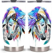Qdkva 20oz Colorful Horse Tumbler-Stainless Steel Travel Mug With Lid And Straw ( Colorful Horse Tumbler ) One Tumbler Cup